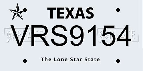 VRS9154 Texas License Plate