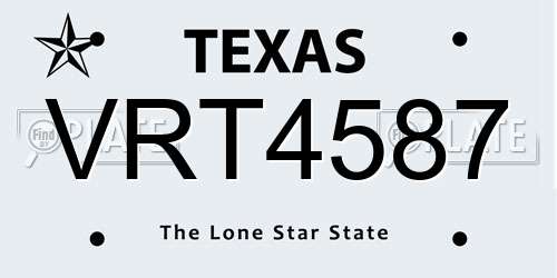VRT4587 Texas License Plate
