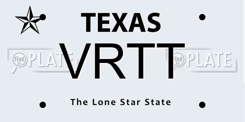 VRTT Texas License Plate