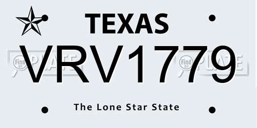 VRV1779 Texas License Plate