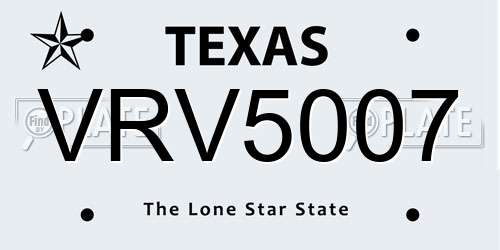 VRV5007 Texas License Plate