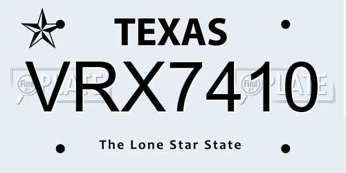 VRX7410 Texas License Plate