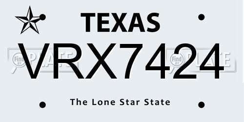 VRX7424 Texas License Plate