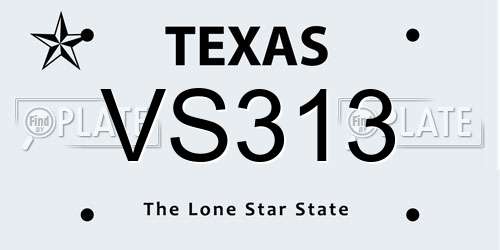 VS313 Texas License Plate