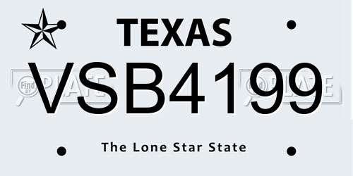 VSB4199 Texas License Plate