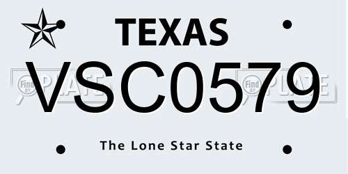 VSC0579 Texas License Plate