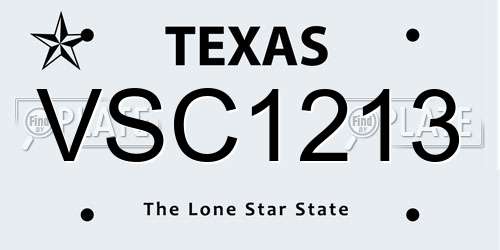 VSC1213 Texas License Plate