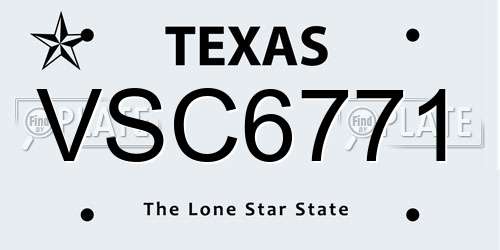 VSC6771 Texas License Plate