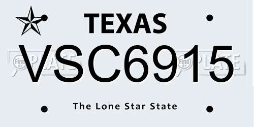 VSC6915 Texas License Plate