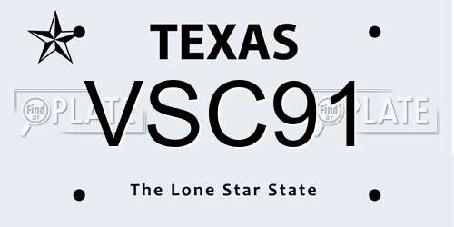 VSC91 Texas License Plate