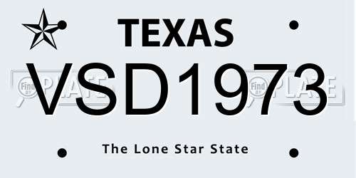 VSD1973 Texas License Plate