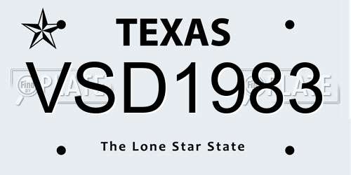 VSD1983 Texas License Plate