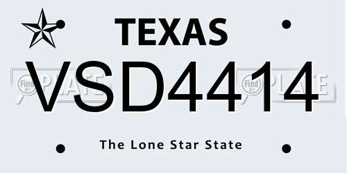 VSD4414 Texas License Plate