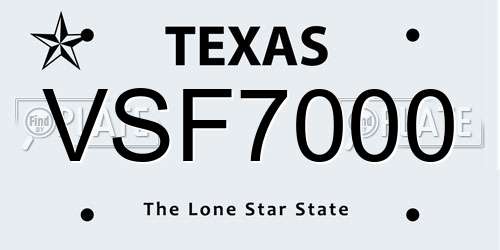 VSF7000 Texas License Plate