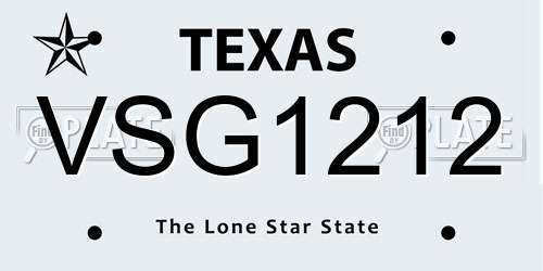 VSG1212 Texas License Plate