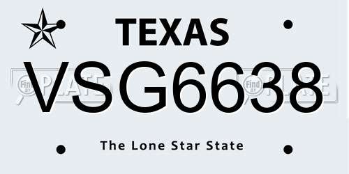 VSG6638 Texas License Plate