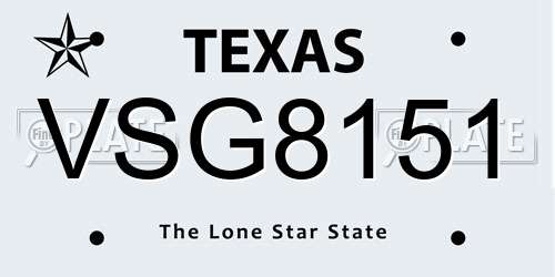 VSG8151 Texas License Plate