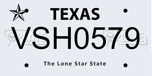VSH0579 Texas License Plate