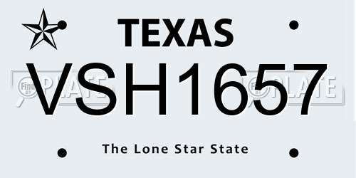 VSH1657 Texas License Plate