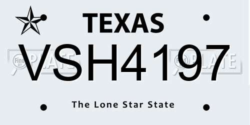 VSH4197 Texas License Plate