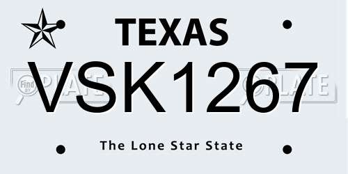VSK1267 Texas License Plate