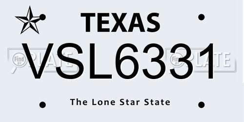 VSL6331 Texas License Plate
