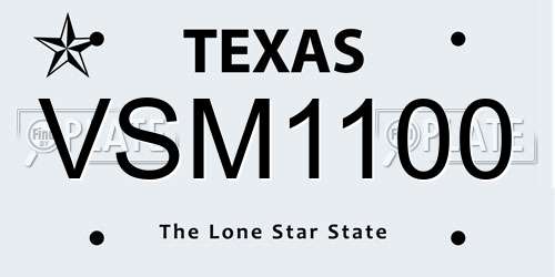 VSM1100 Texas License Plate