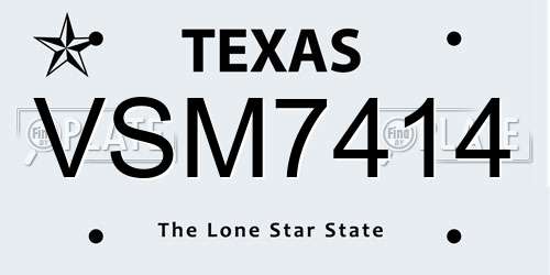 VSM7414 Texas License Plate