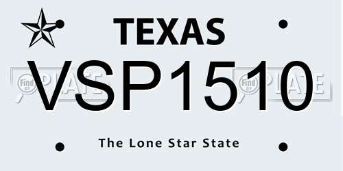 VSP1510 Texas License Plate