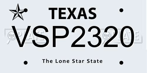 VSP2320 Texas License Plate