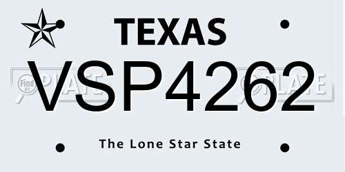 VSP4262 Texas License Plate