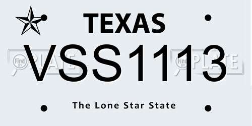 VSS1113 Texas License Plate