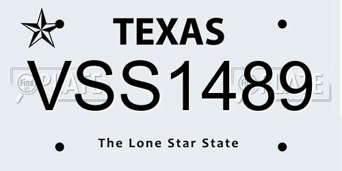 VSS1489 Texas License Plate