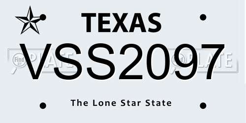 VSS2097 Texas License Plate