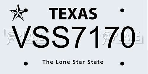 VSS7170 Texas License Plate