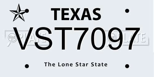 VST7097 Texas License Plate