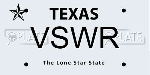 VSWR Texas License Plate
