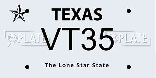 VT35 Texas License Plate