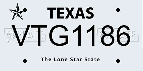 VTG1186 Texas License Plate