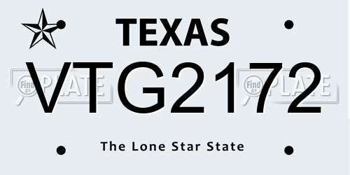 VTG2172 Texas License Plate