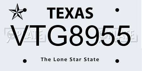 VTG8955 Texas License Plate