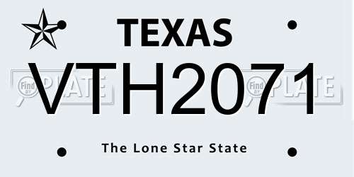 VTH2071 Texas License Plate