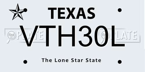VTH30L Texas License Plate