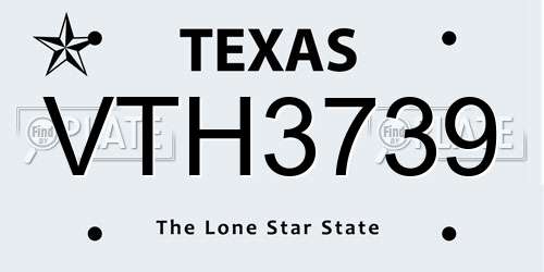 VTH3739 Texas License Plate