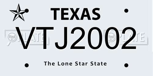 VTJ2002 Texas License Plate