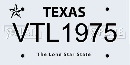 VTL1975 Texas License Plate