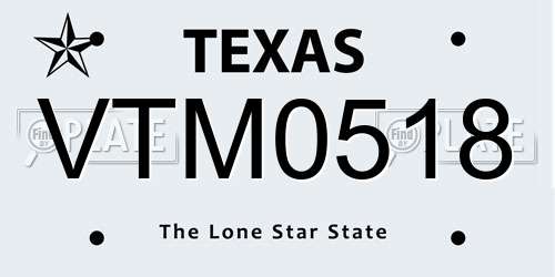 VTM0518 Texas License Plate