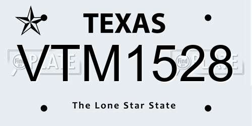 VTM1528 Texas License Plate