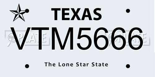 VTM5666 Texas License Plate