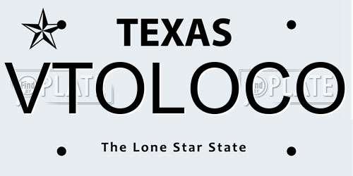 VTOLOCO Texas License Plate